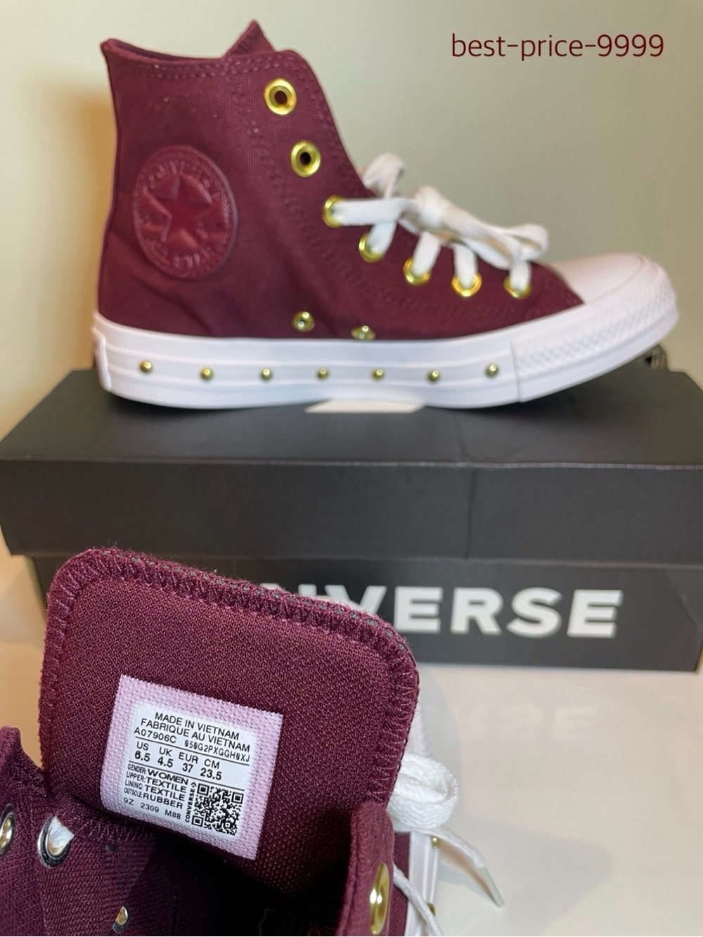 NIB - Converse - Size W6.5/ M5 - Chuck Taylor All Star Studded A07906C sneakers - Picture 10 of 11